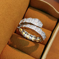 Cubic Zirconia Gold Plated Snake Open Ring 6W6JRG382