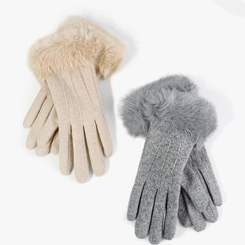 Faux Fur Touchscreen Gloves - DippedShop Wholesale - #0179