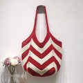 Casual Color Block Hollow Woven Tote Bag 6W10BBG1784