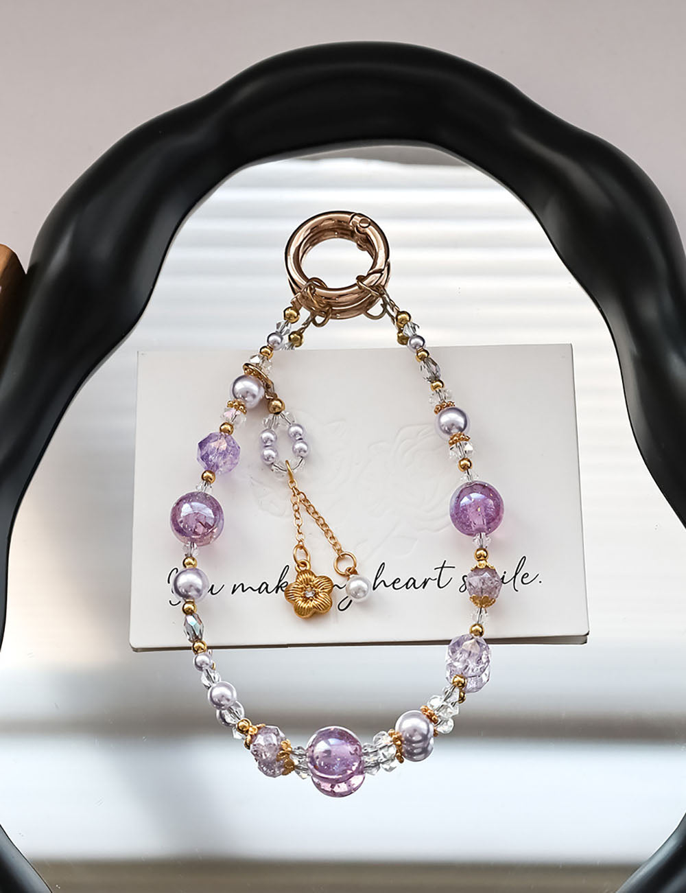 Elegant Crystal Beaded Chain Keychain Bag Charm 6W10BBC408