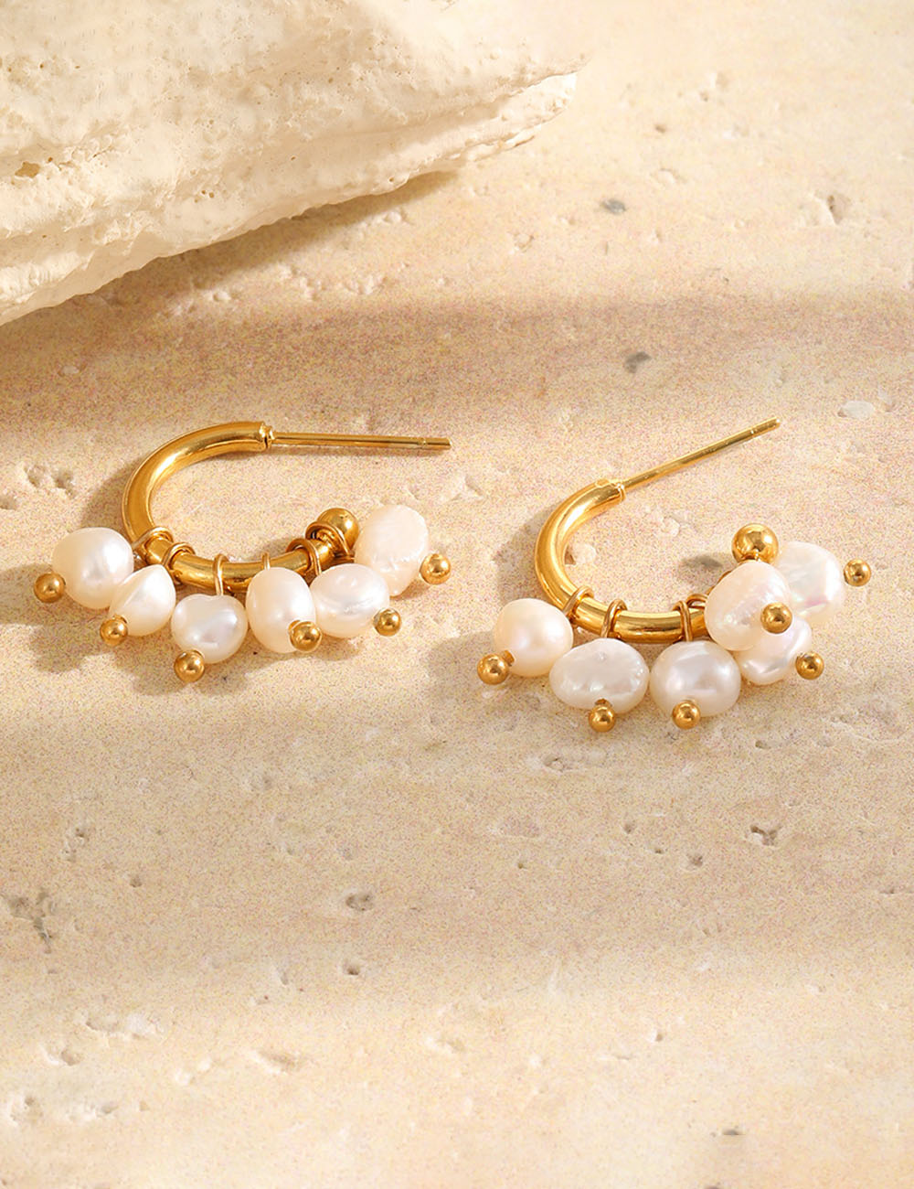 Pearl Tassel C-Shaped Earrings - DippedShop Wholesale - #7107