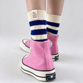 Striped Slouchy Crew Socks - DippedShop Wholesale - #8115