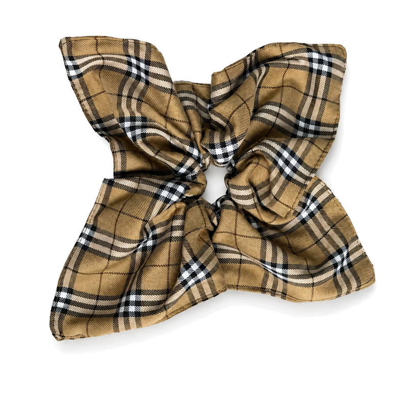 Vintage Plaid Print Square Hair Scrunchies 6W6HSR334