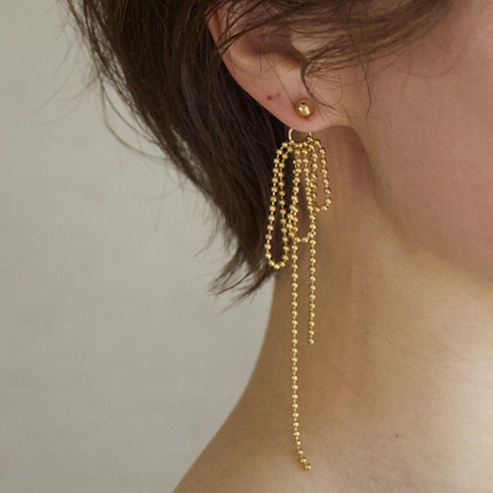 Bowknot Beaded Tassel Earrings - DippedShop Wholesale - #0867
