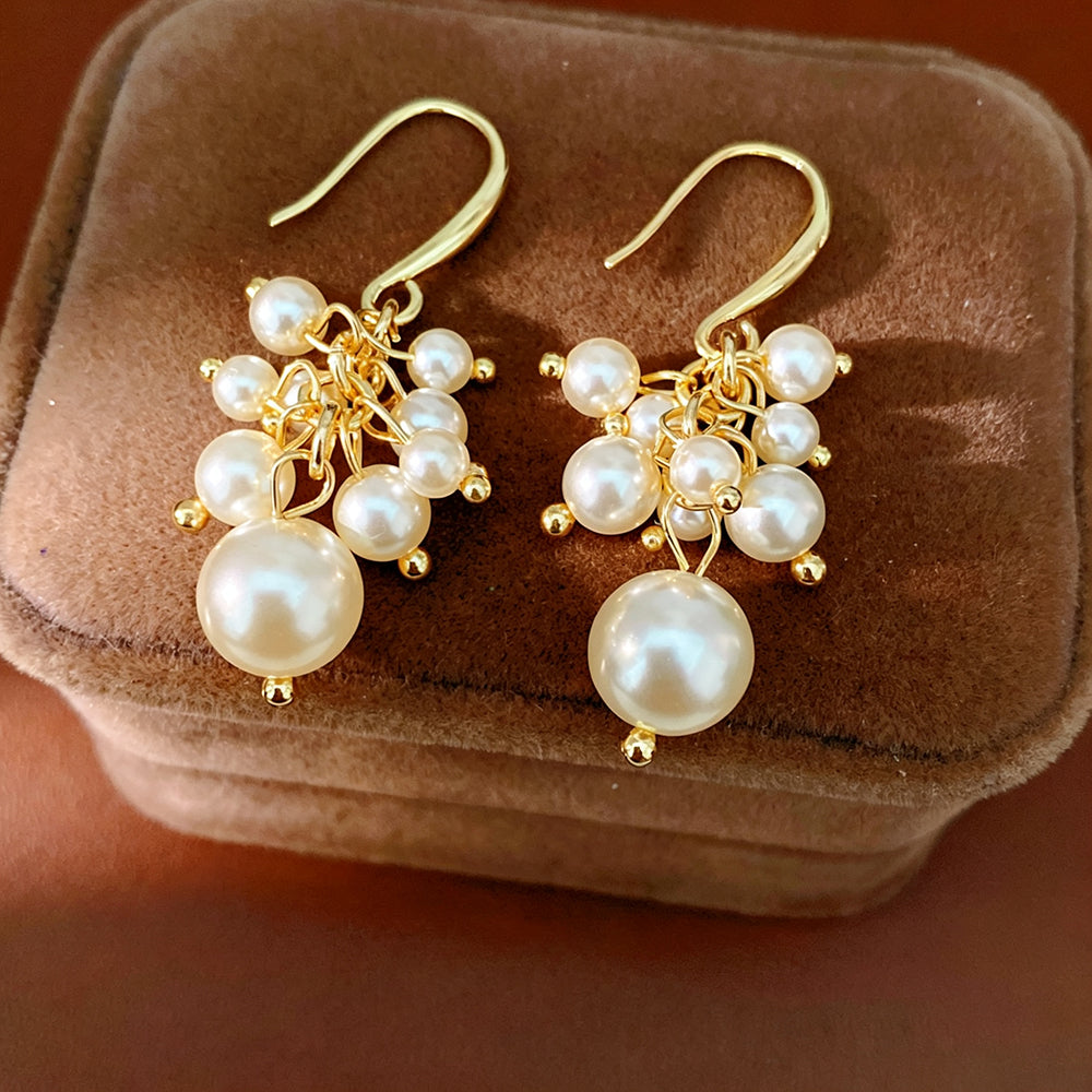 Pearl Cluster Grape Dangle Earrings 6W6JER783