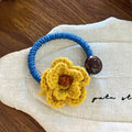Refined Color Block Knit Flower Bead Hair Tie MK2BLW6W6HHT20