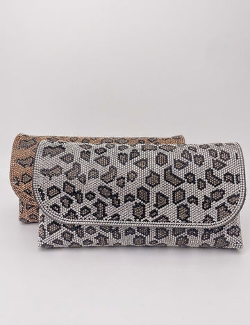Vintgae Rhinestone Leopard Print Evening Clutch 6W10BBG1973