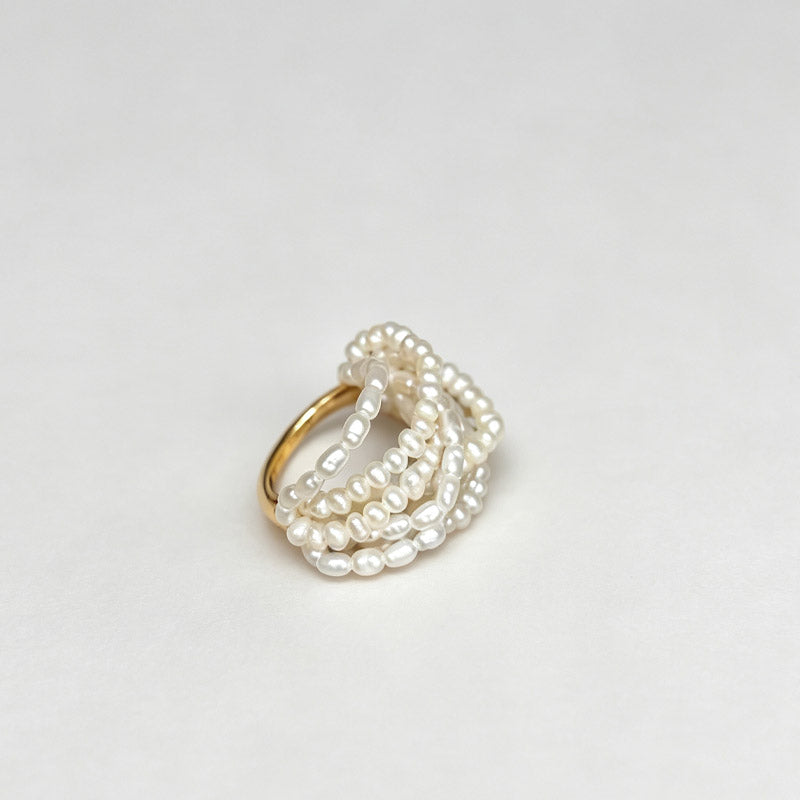 Multi Layer Pearl Chain Ring - DippedShop Wholesale - #7939