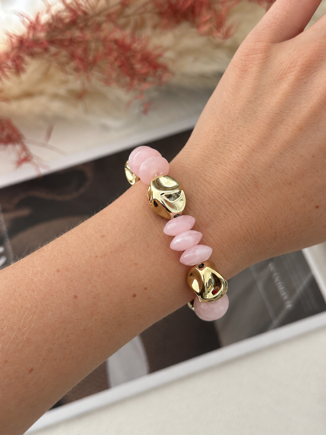 Dopamine Gold Plated Acrylic Wide Bracelets 6W6JBR622