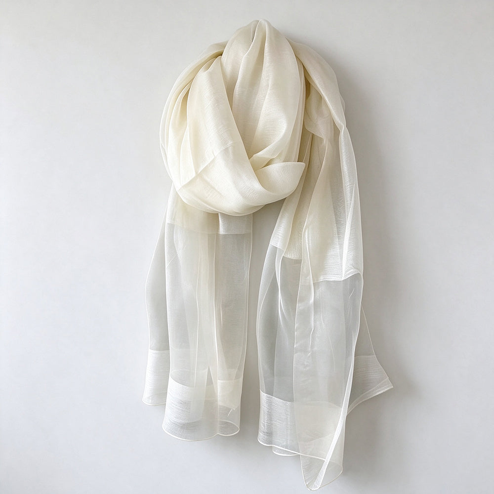 Elegant Solid Color Breathable Long Shawl Silk Scarf 6W6NSC219