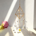 Golden Air Plant Frame Butterfly Crystal Suncatcher 6H7HLS168