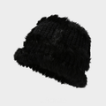 Cute Faux Rabbit Fur Knit Bucket Hat 6W6HAT686