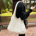 Trendy Solid Color Hand-Crochet Tote Bag 6W10BBG1775