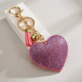 Rhinestone Heart Tassel Bag Charm - DippedShop Wholesale - #0963