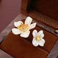 Trendy Enamel Flower Cubic Zirconia Open Ring 6W6JRG374