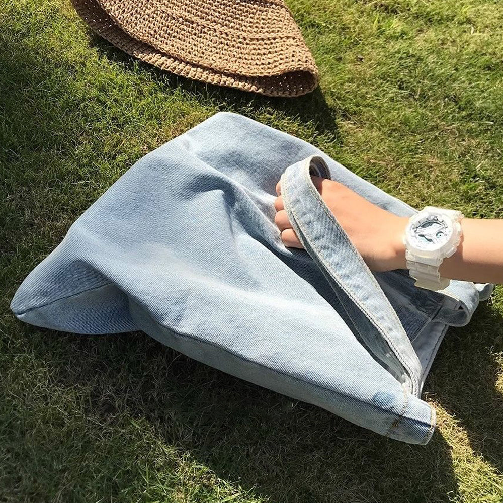 Light Wash Denim Shoulder Tote Bag 10BBG2372