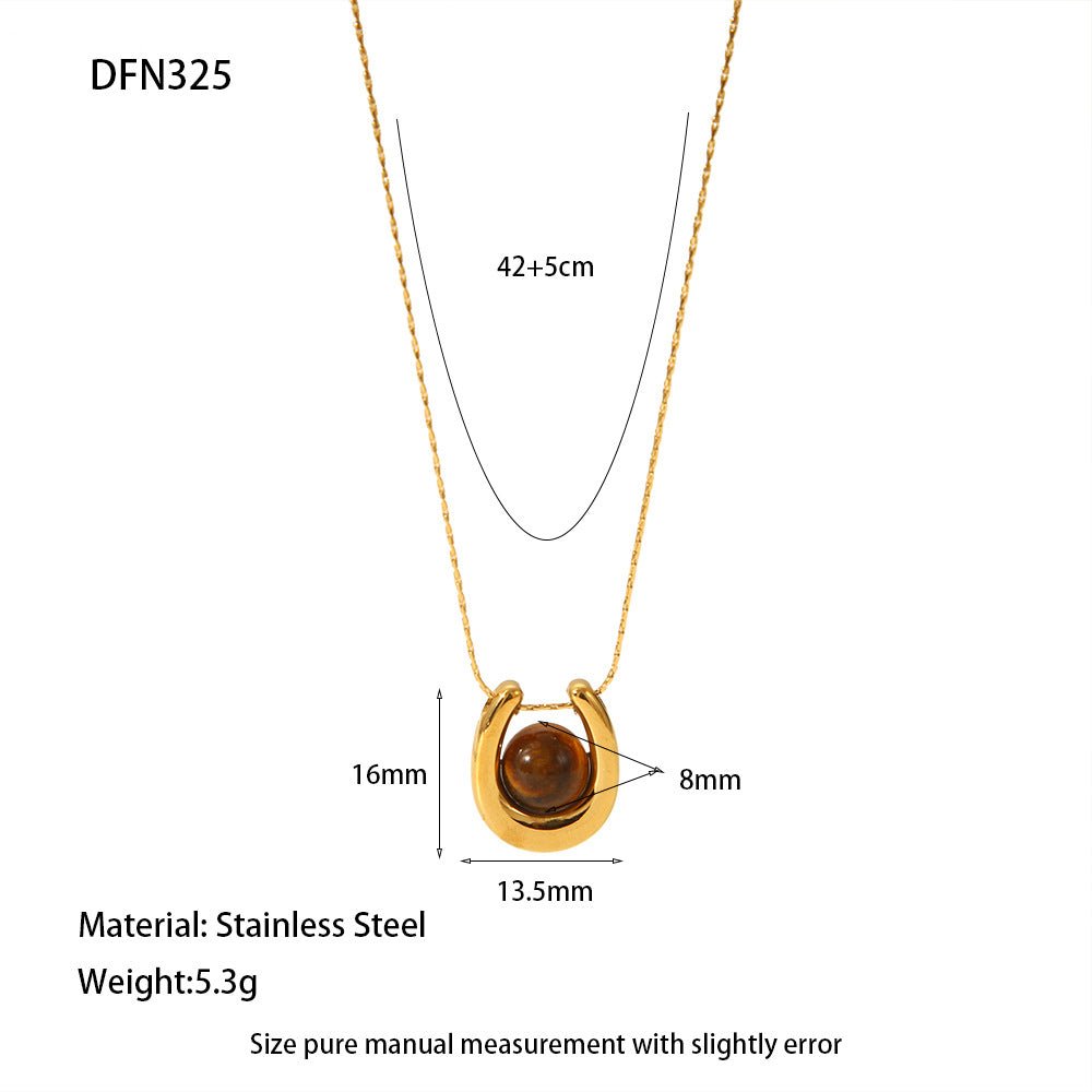 Tiger Eye Pendant Necklace - DippedShop Wholesale - #6467