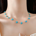 Boho Style Heart Turquoise Choker Necklace 6W6JNC967