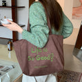 Reversible Letter Print Shoulder Bag - DippedShop Wholesale - #2227