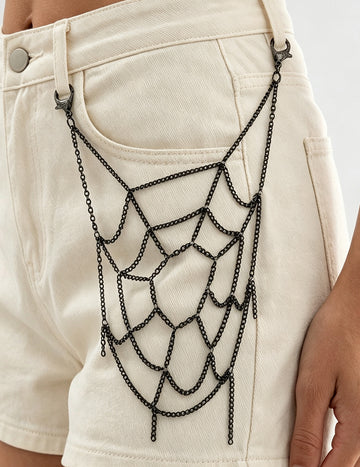 Dark Gothic Spider Web Layered Pants Chain 6W10BBC836