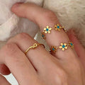Floral Enamel Ring - DippedShop Wholesale - #8147