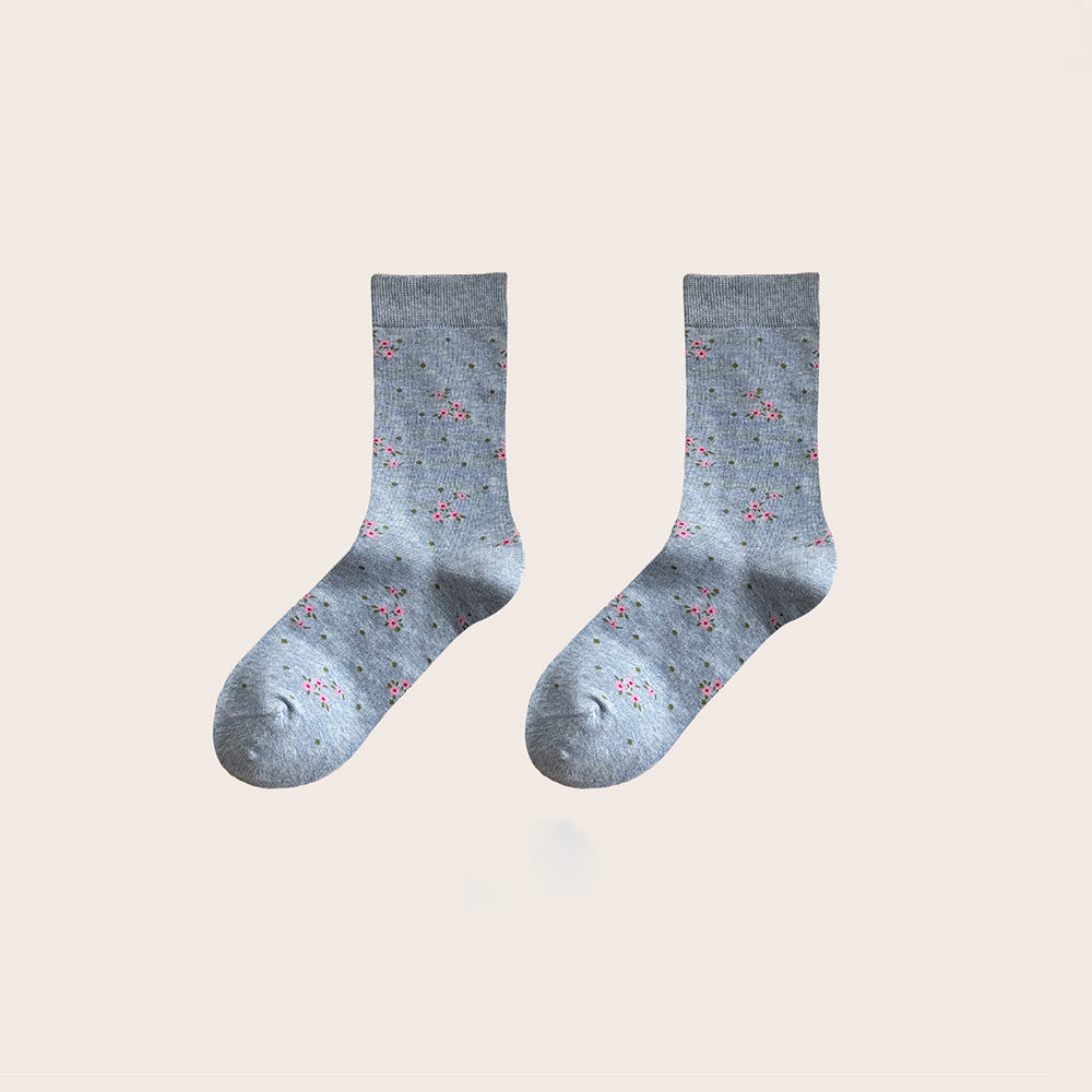 Floral Plaid Crew Socks - DippedShop Wholesale - #8451