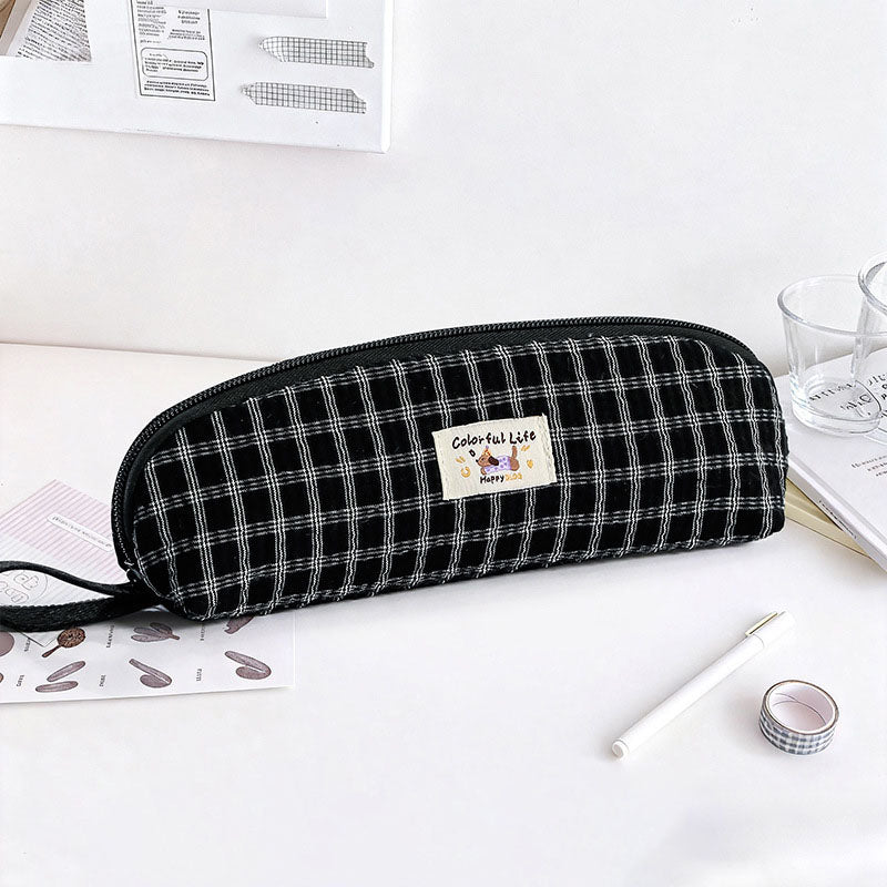 Cute Plaid Puppy Pattern Portable Pencil Case 6S10BOB1063