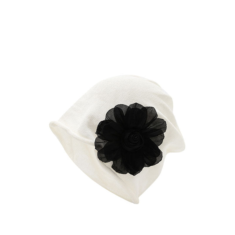 Slouchy 3D Floral Breathable Knit Beanie Hat 6W6HAT589
