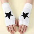 Vintage Star Jacquard Fingerless Thicken Gloves 6W6GLO80