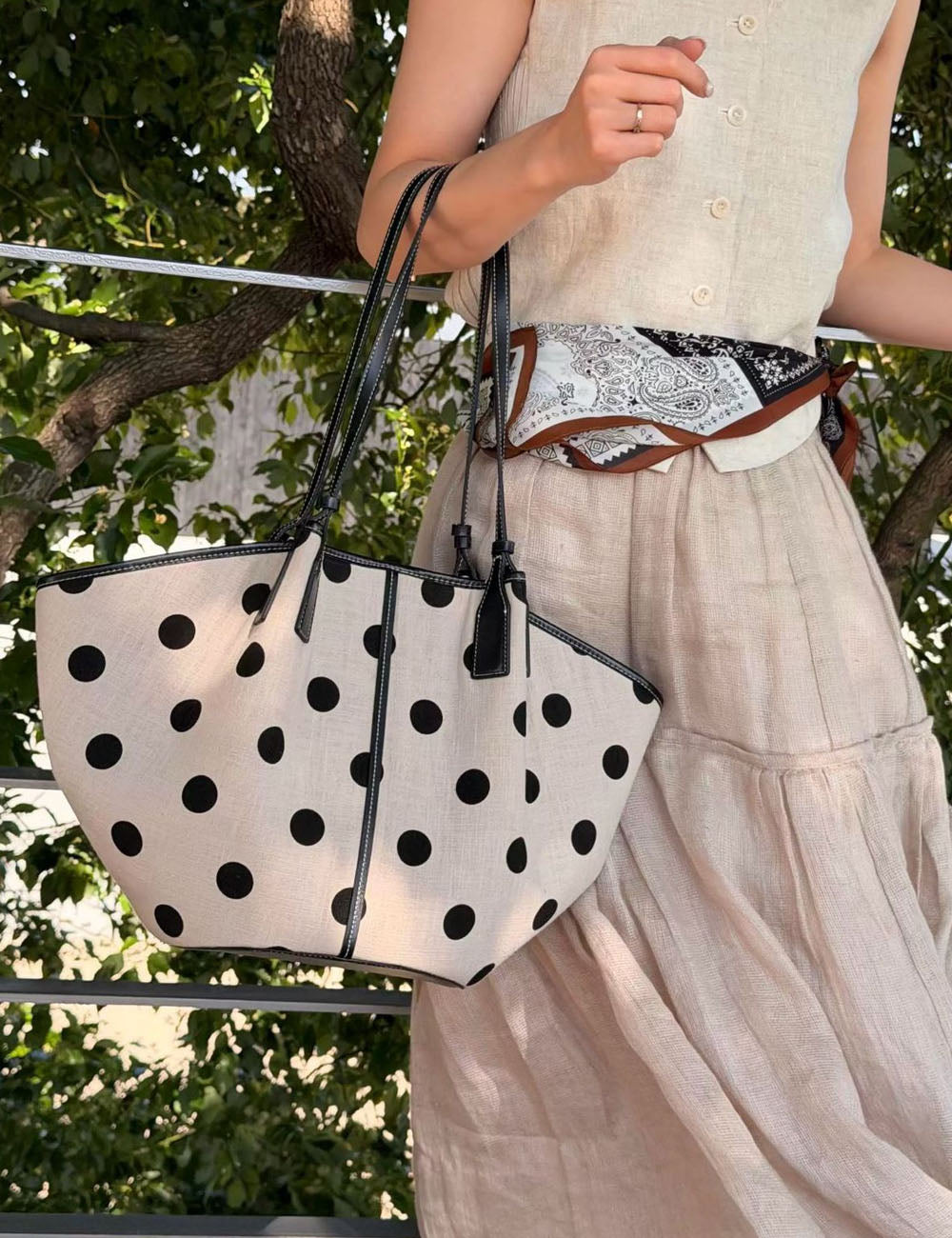 Color Block Polka Dots Shoulder Bags 6W10BBG1348