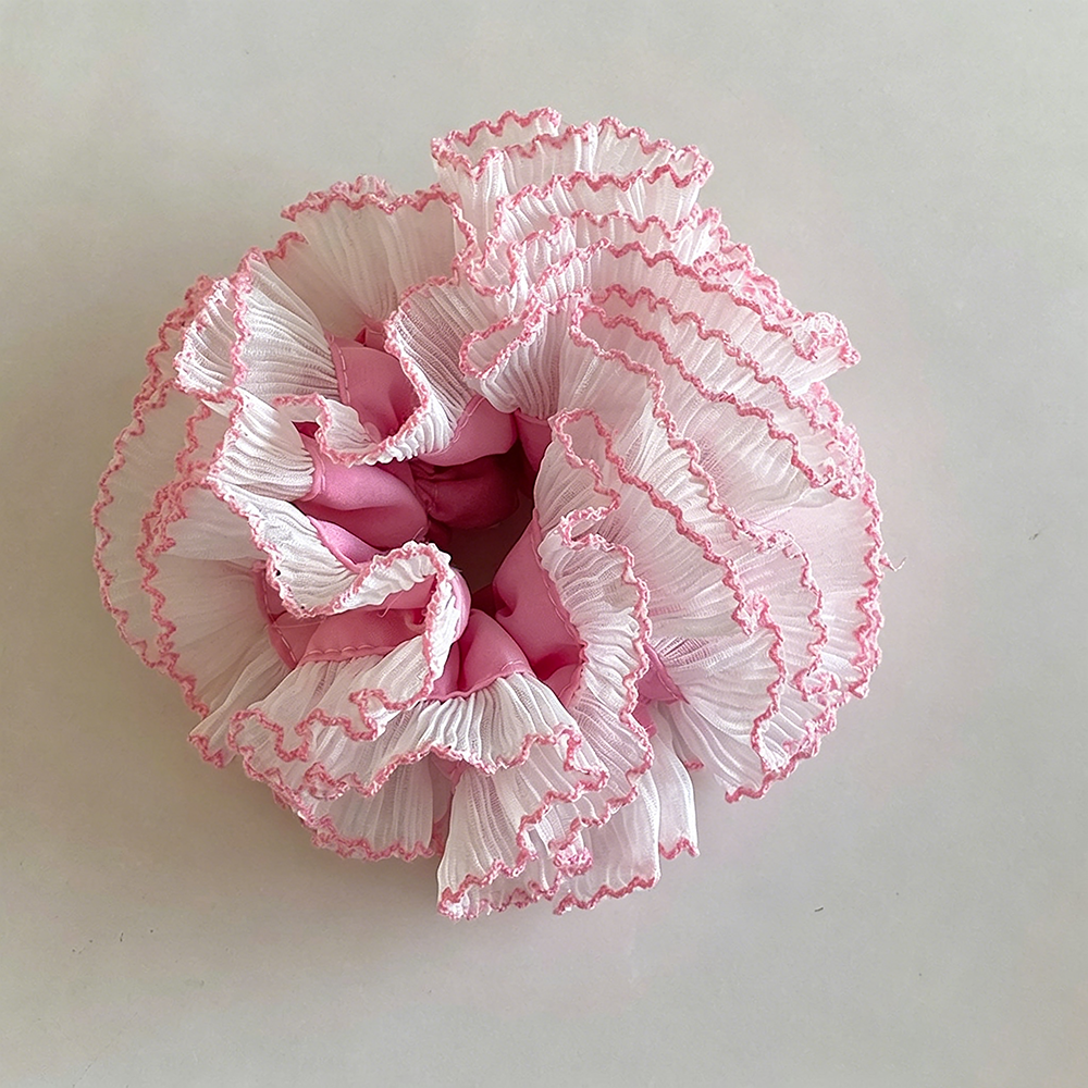 Pink Green Hydrangea Large Hair Scrunchie MK2BLW6W6HSR18