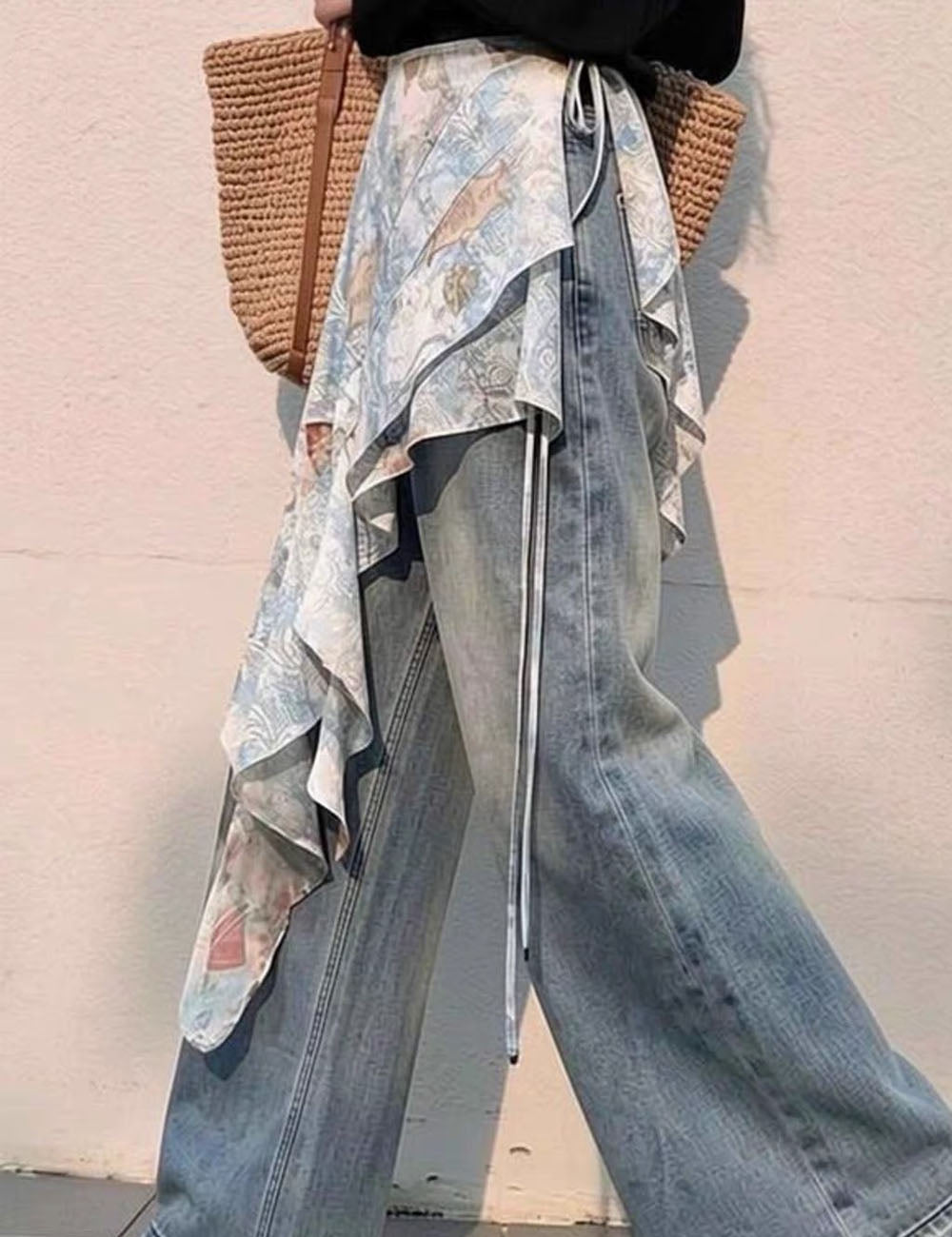 Printed Tie Side Wrap Skirt - DippedShop Wholesale - #9619