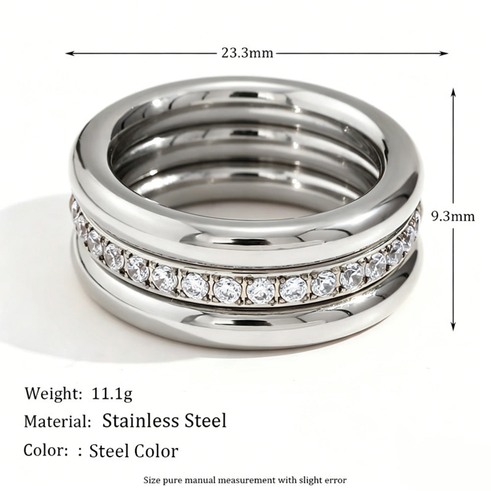 Cubic Zircon Ring Set - DippedShop Wholesale - #6083