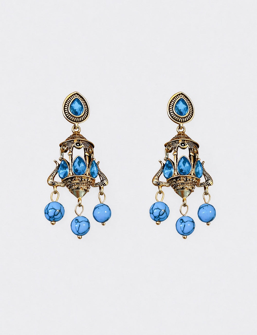 Vintage Baroque Chandelier Cage Dangle Earrings 6W6JER835