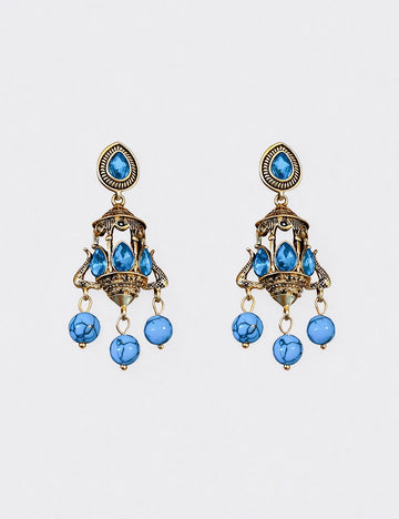 Vintage Baroque Chandelier Cage Dangle Earrings 6W6JER835