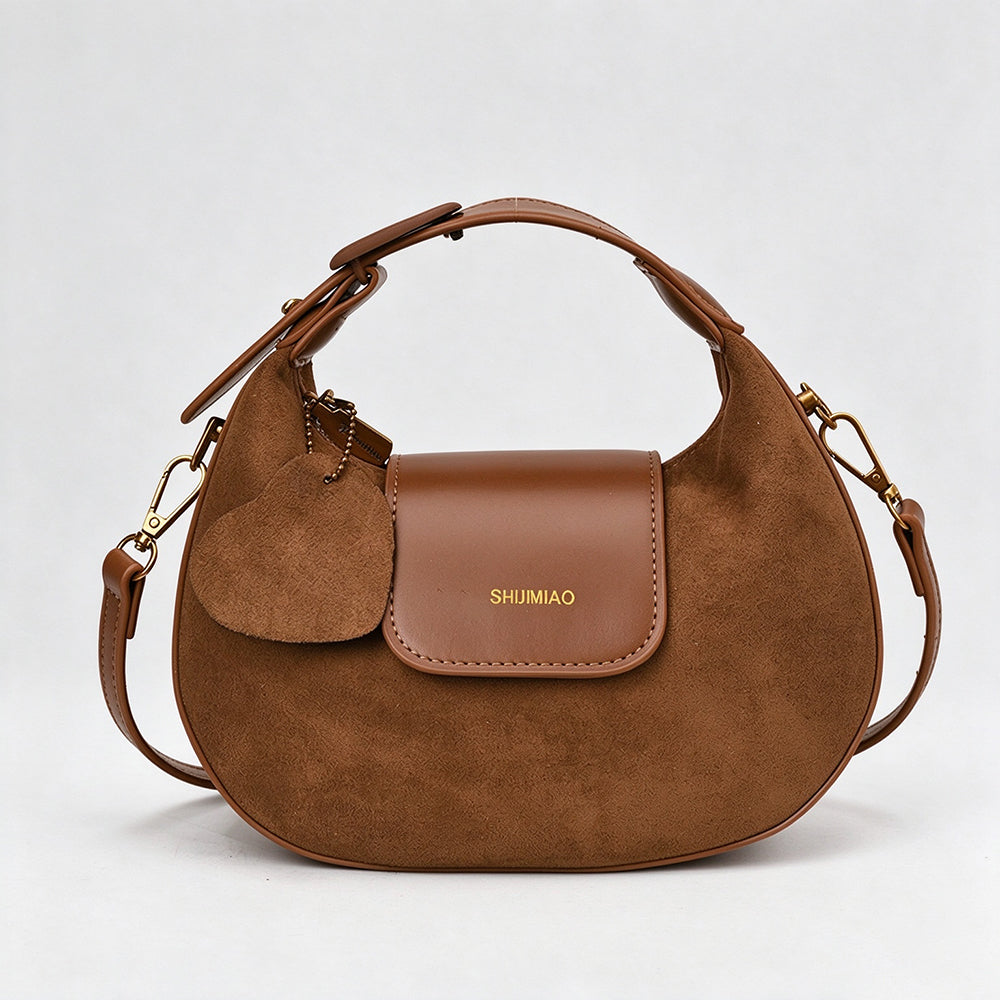 Retro Leather Trim Half Moon - DippedShop Wholesale - #9587