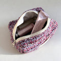 Tweed Woven Cosmetic Bag - DippedShop Wholesale - #0339