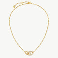 Trendy Cubic Zircon Gold Plated Chain Necklace 6W6JNC1028