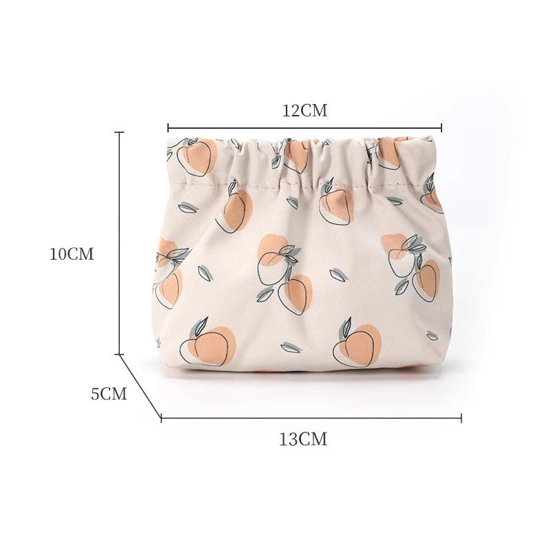 Cute Peach Print Portable Mini Makeup Bag MK2BW6S10BOB122
