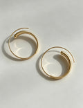 Chunky Gold Plated Geometric Statement Hoop Earrings 6W6JER714