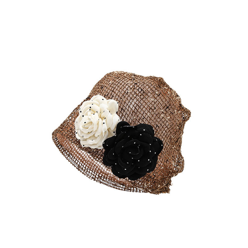 Elegant 3D Flower Handmade Crochet Beanie Hat 6W6HAT590