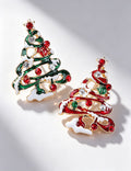 Enamel Rhinestone Snowy Christmas Tree Brooch 6W6JPB61