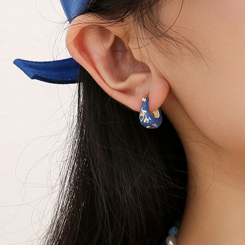 Enamel Drip Hoop Earrings - DippedShop Wholesale - #6643