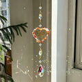 Crystal Stone Wrapped Heart Butterfly Hanging Suncatcher 6H7HLS213