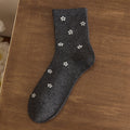 Floral Jacquard Knit Socks - DippedShop Wholesale - #0195