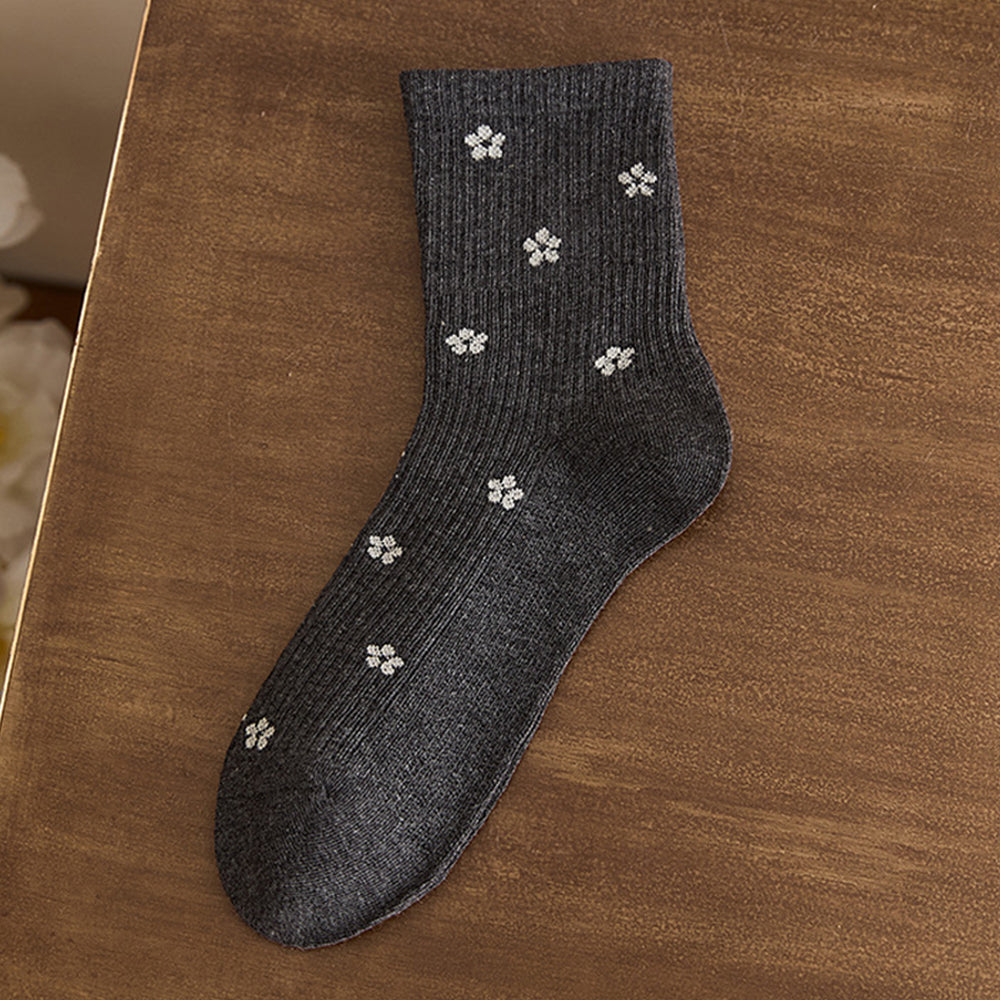 Floral Jacquard Knit Socks - DippedShop Wholesale - #0195