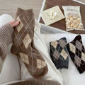 Vintage Thickened Argyle Plaid Winter Thermal Socks 6W8FSO885