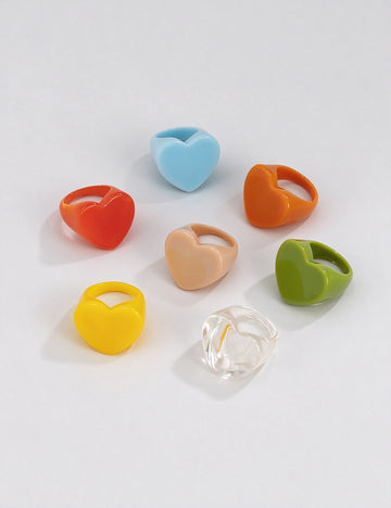 Resin Heart Ring - DippedShop Wholesale - #6515