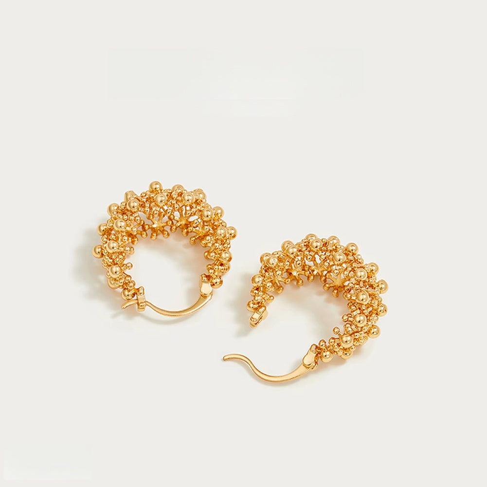 Cluster Bead Hoop Earrings - DippedShop Wholesale - #1811