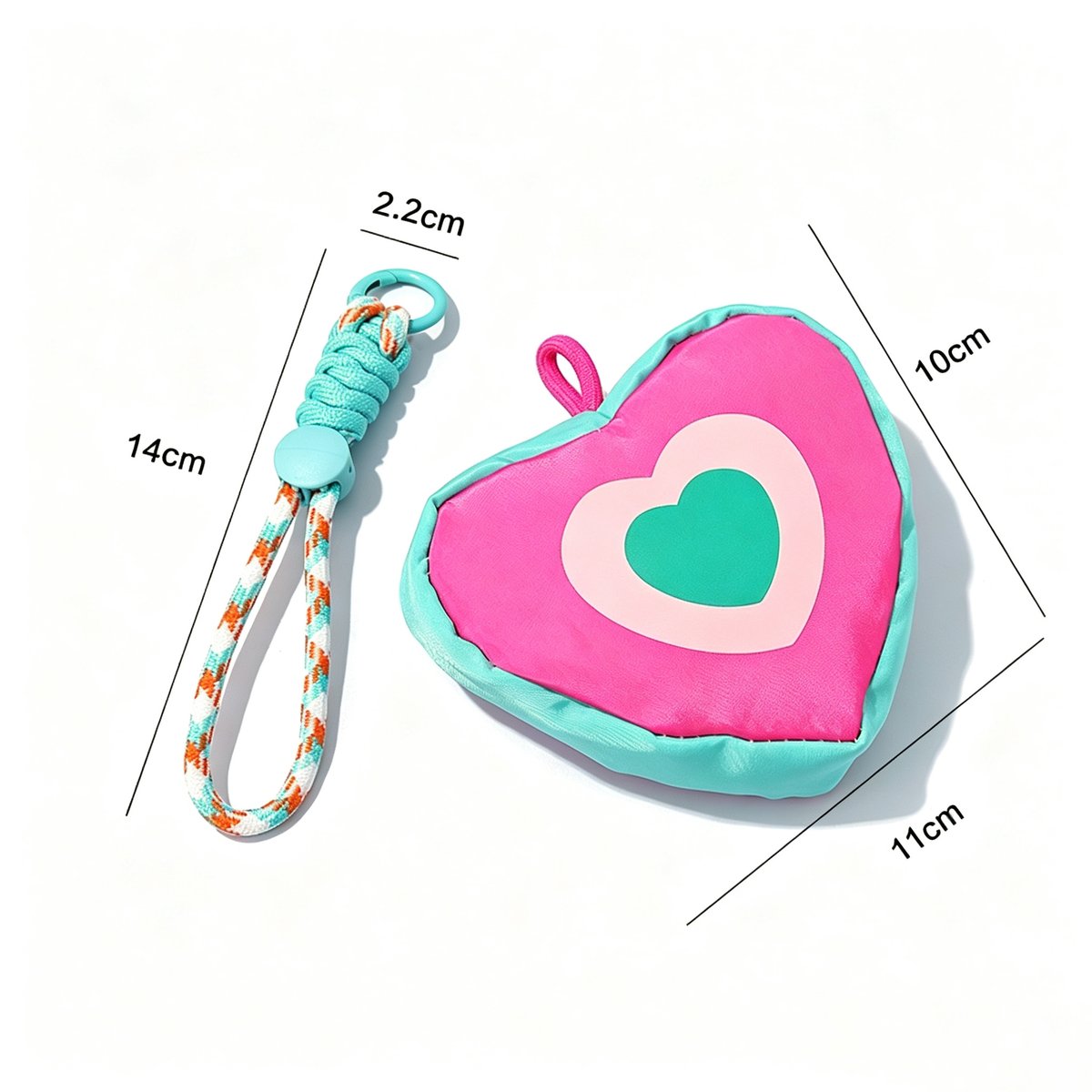 Colorful Heart-Shaped Mini Pouch Bag Charm 6W10BBC749